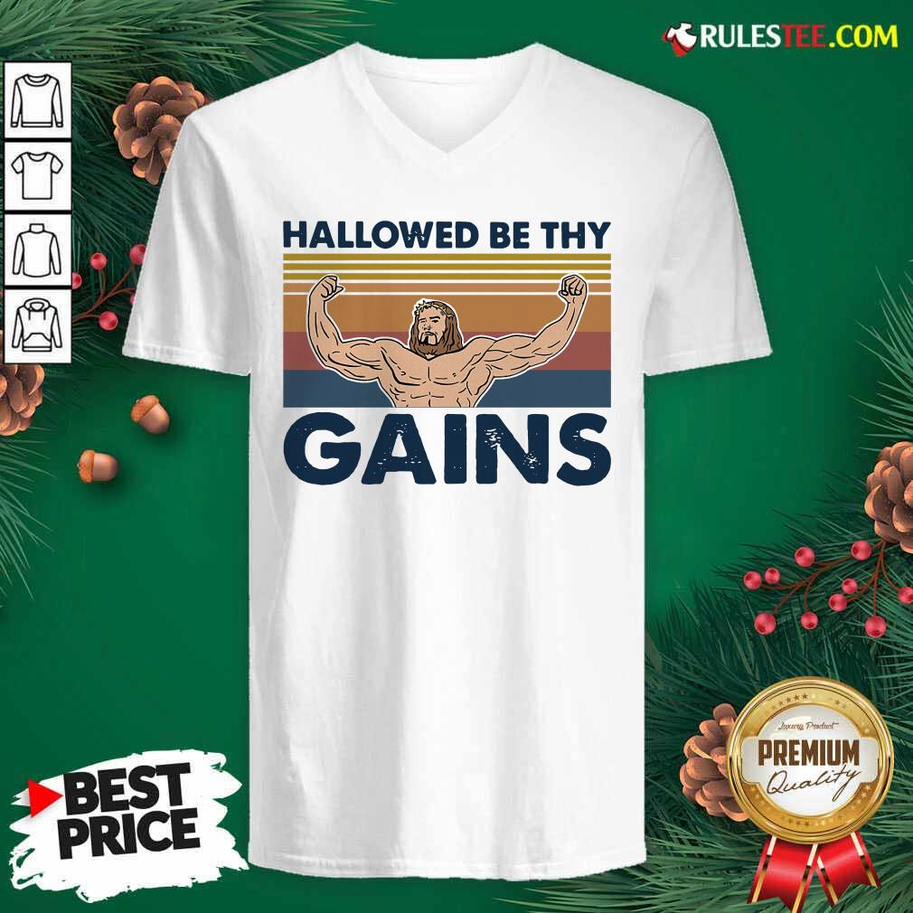 Original Jesus Hallowed Be Thy Gains Vintage Shirt - Image 3