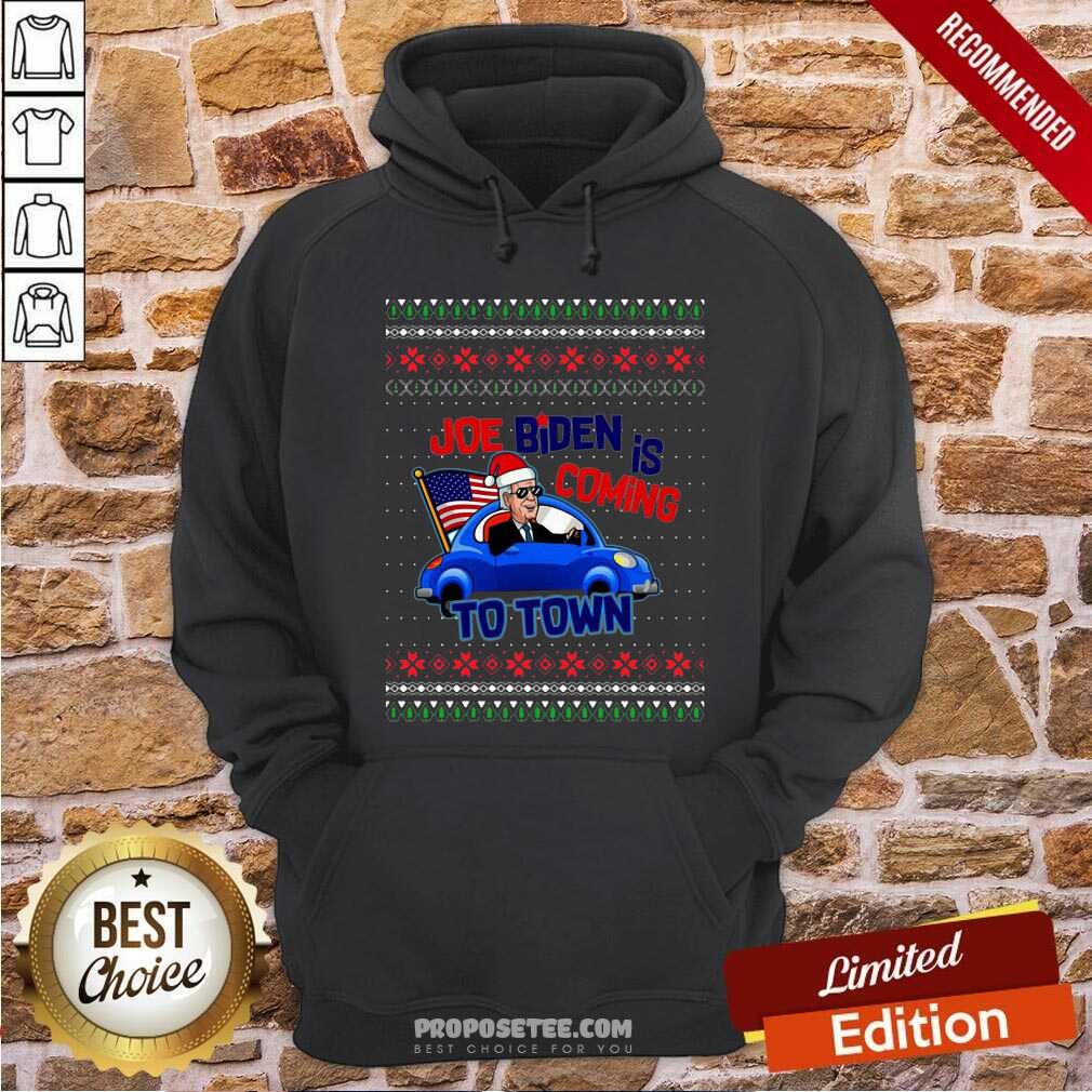 Original Joe Biden Is Coming To Town Ugly Christmas Shirt - Image 4