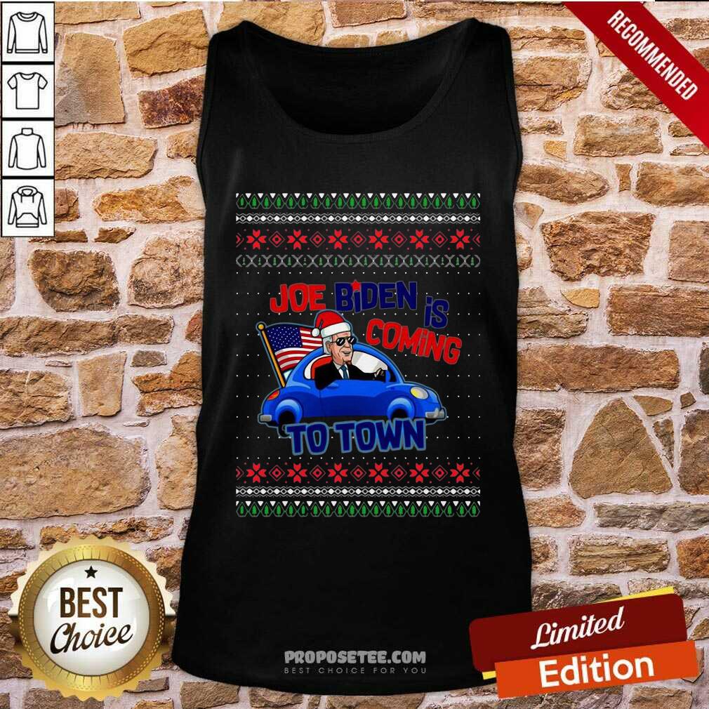 Original Joe Biden Is Coming To Town Ugly Christmas Shirt - Image 2