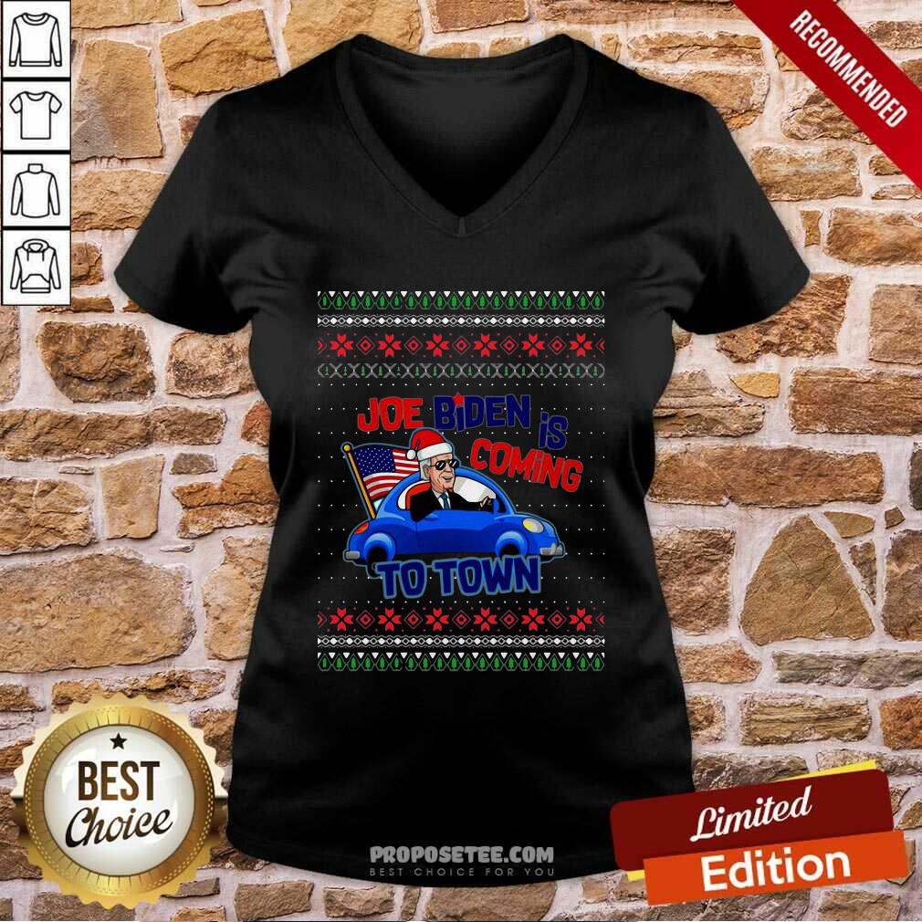 Original Joe Biden Is Coming To Town Ugly Christmas Shirt - Image 5
