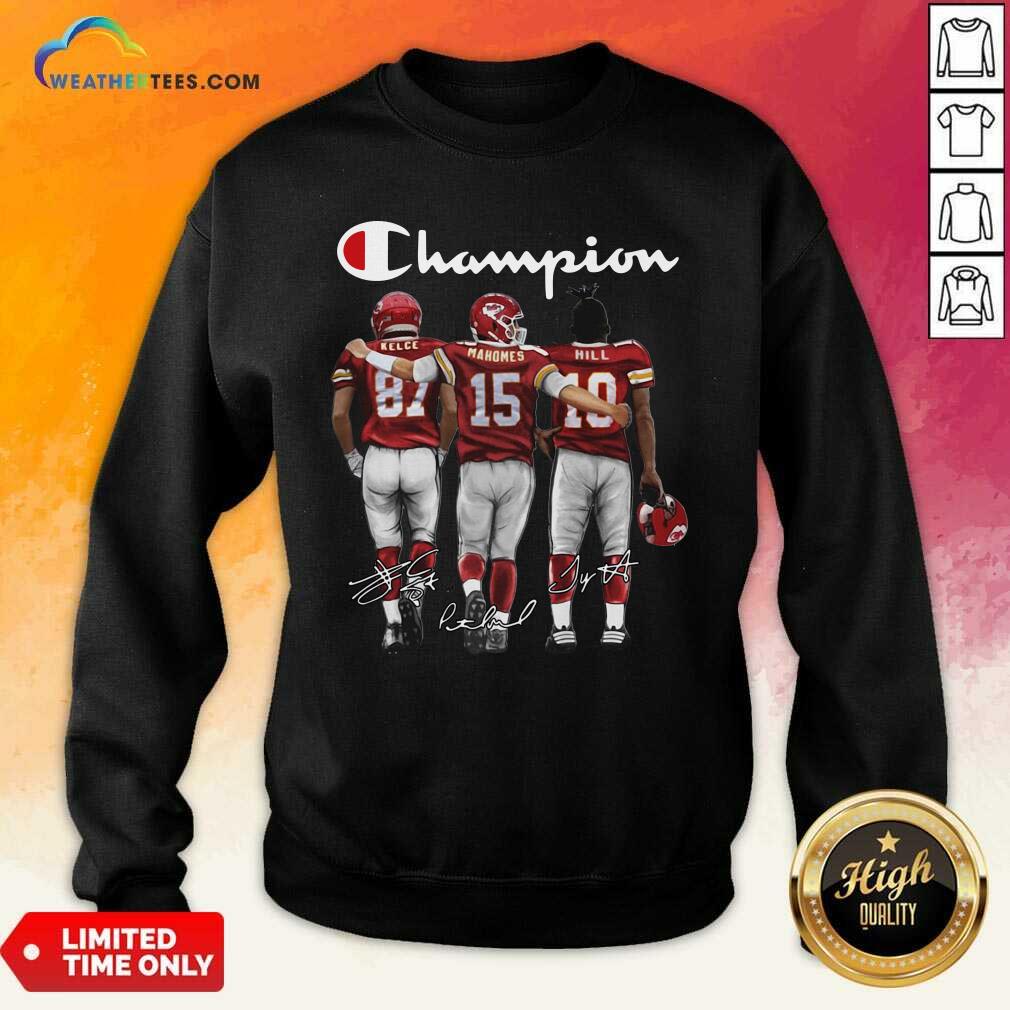 Original Kansas City Chiefs Champion Kelce Mahomes Hill Signature Shirt - Image 4