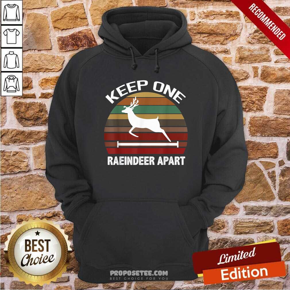 Original Keep One Reindeer Apart Christmas Quarantine Vintage Shirt - Image 2