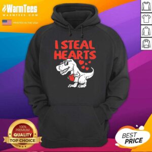 Alternative view of Original Kids I Steal Hearts T Rex Dino Cute Baby Boy Valentines Day Shirt