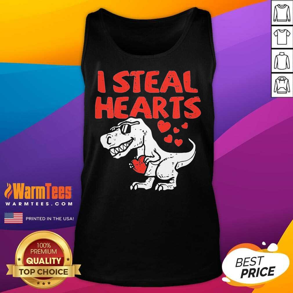 Original Kids I Steal Hearts T Rex Dino Cute Baby Boy Valentines Day Shirt - Image 4