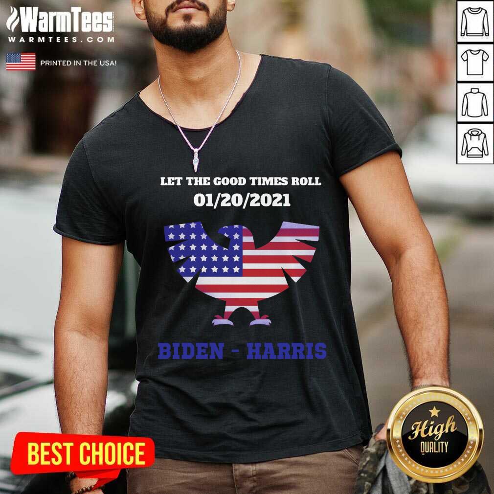 Original Let The Good Times Roll 01 20 2021 Biden Harris American Flag Shirt - Image 5