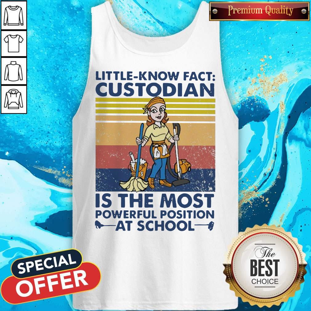 Original Little Known Fact Custodian Is The Most Powerful Position At School Vintage Shirt - Image 4