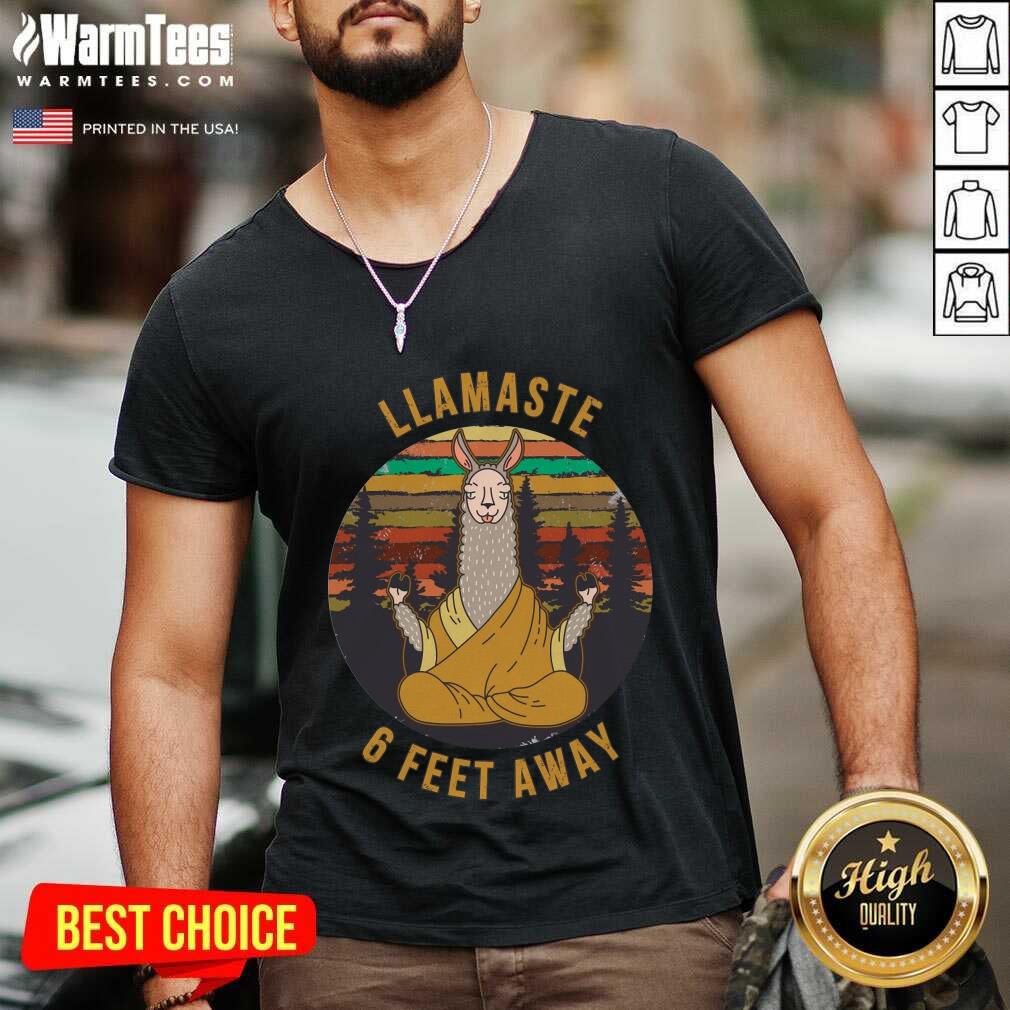 Original Llamaste 6 Feet Away Vintage Shirt - Image 5