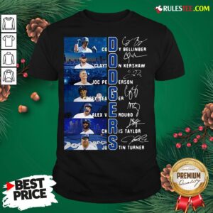 Original Los Angeles Dodgers Cody Bellinger Clayton Kershaw Joc Pederson Signatures Shirt