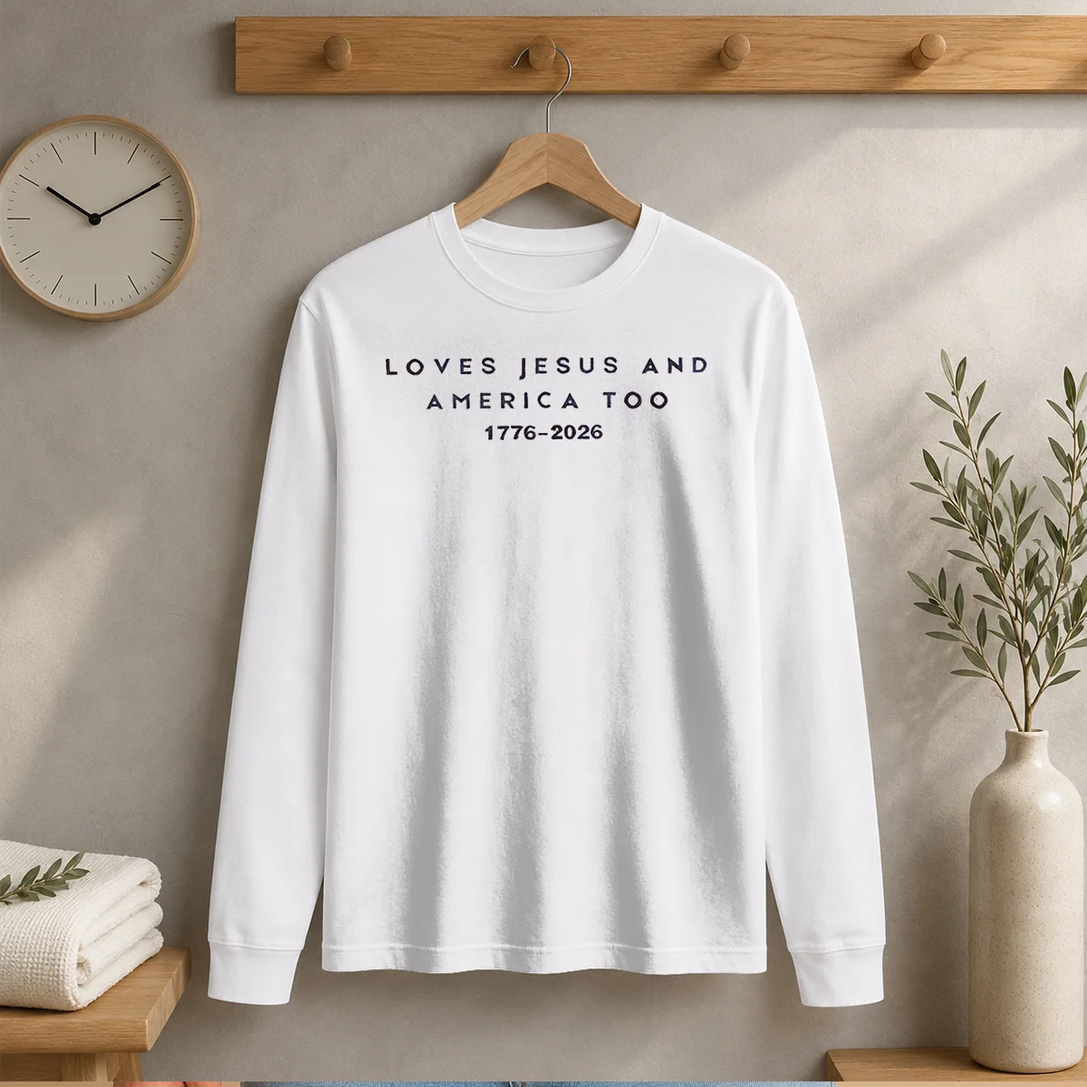 Original Loves Jesus And America Too 1776 2026 Faith Patriotic Christianity Freedom Shirt - Image 6