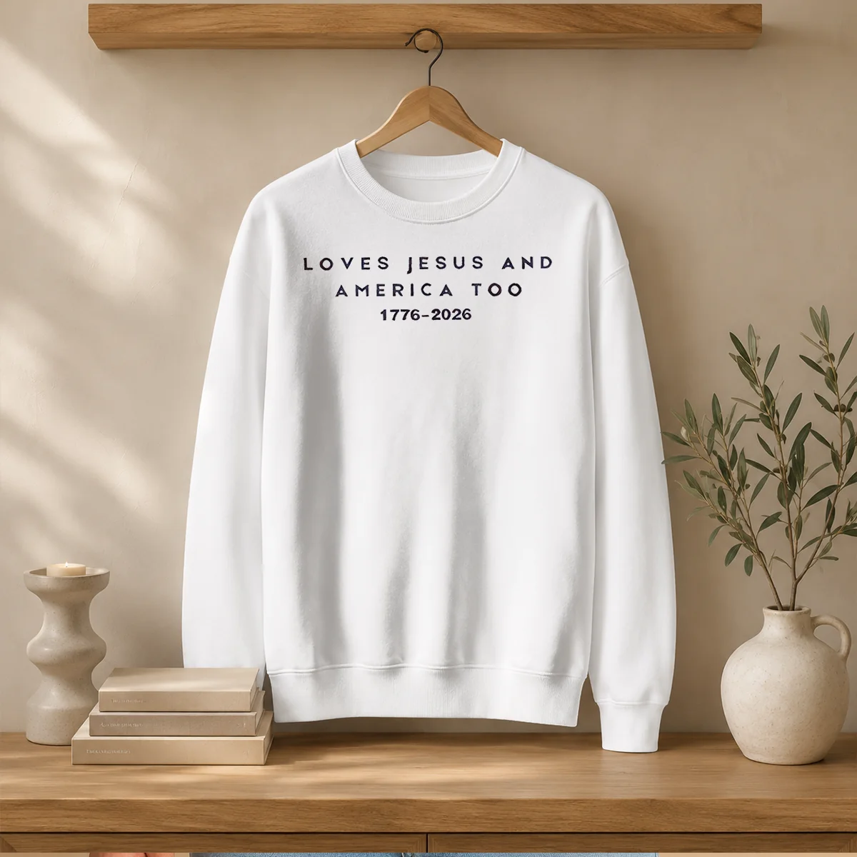 Original Loves Jesus And America Too 1776 2026 Faith Patriotic Christianity Freedom Shirt - Image 7