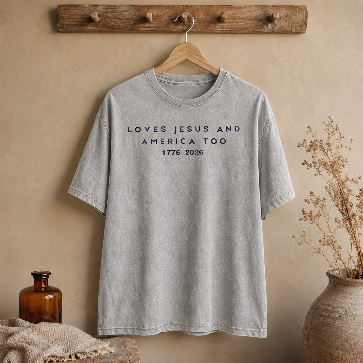 Original Loves Jesus And America Too 1776 2026 Faith Patriotic Christianity Freedom Shirt - Image 8
