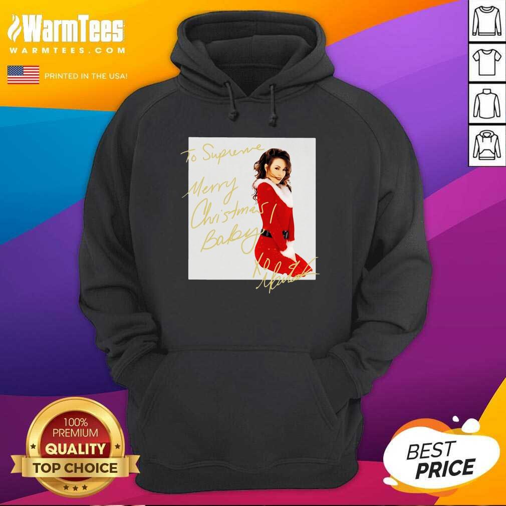 Original Mariah Carey To Supreme Merry Christmas Baby Shirt - Image 2