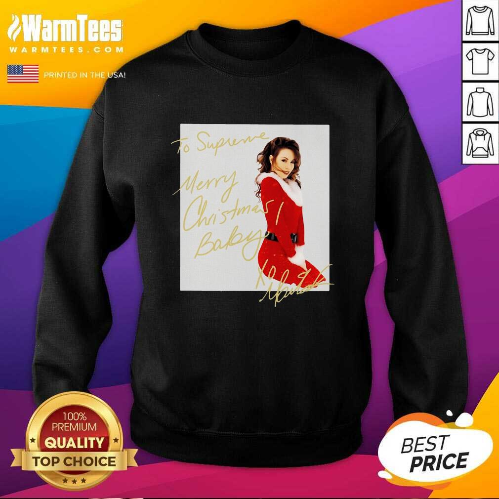 Original Mariah Carey To Supreme Merry Christmas Baby Shirt - Image 3