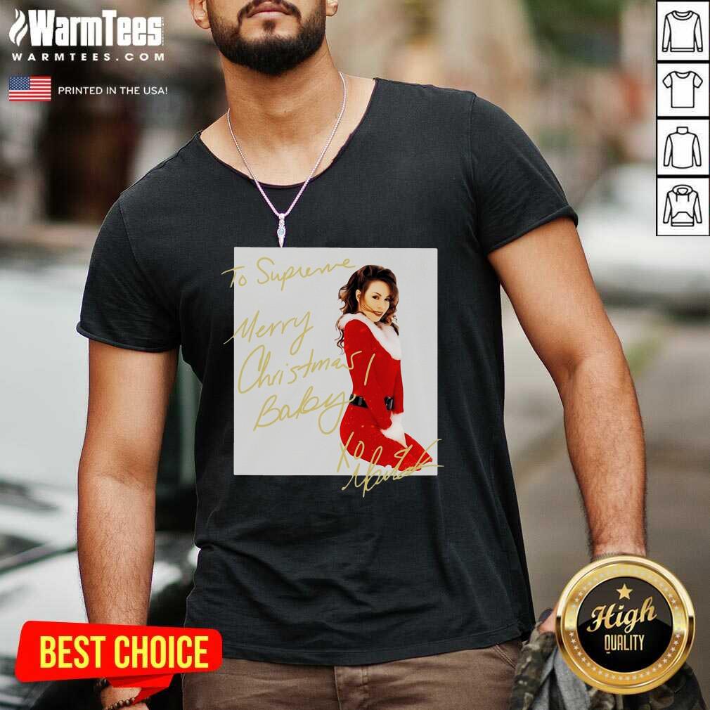 Original Mariah Carey To Supreme Merry Christmas Baby Shirt - Image 5