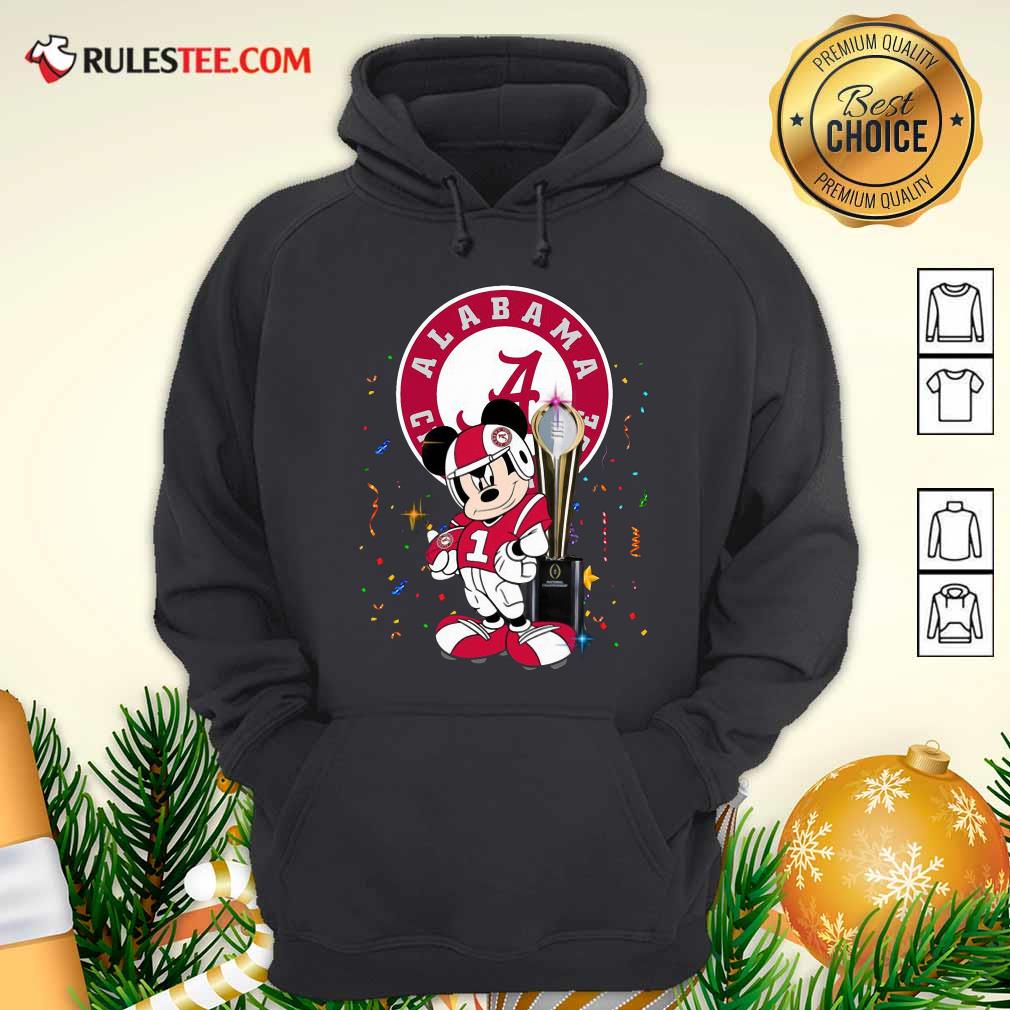 Original Mickey Mouse And Cup Alabama Crimson Tide Football Shirt - Image 2