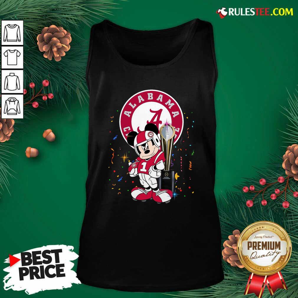 Original Mickey Mouse And Cup Alabama Crimson Tide Football Shirt - Image 4
