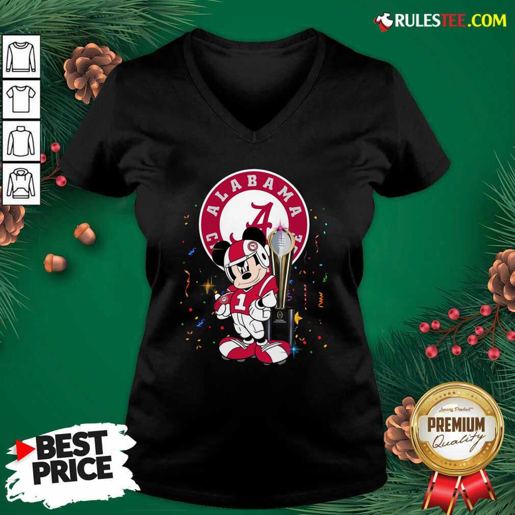 Original Mickey Mouse And Cup Alabama Crimson Tide Football Shirt - Image 3