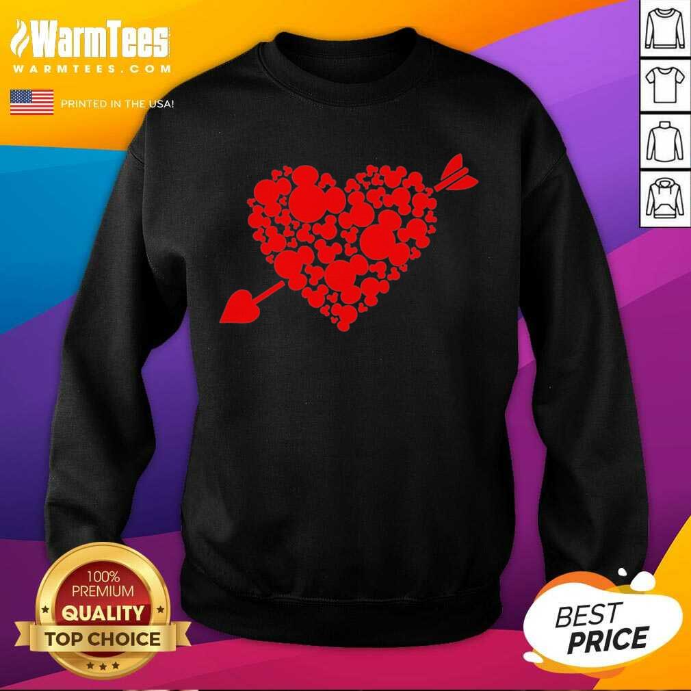 Original Mickey Mouse Hearts Valentine Red Shirt - Image 3