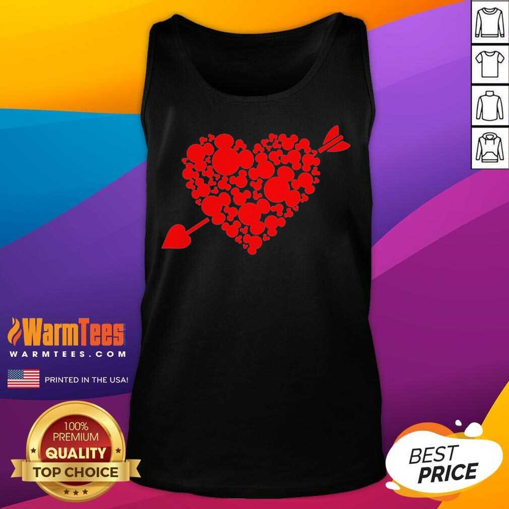Original Mickey Mouse Hearts Valentine Red Shirt - Image 4