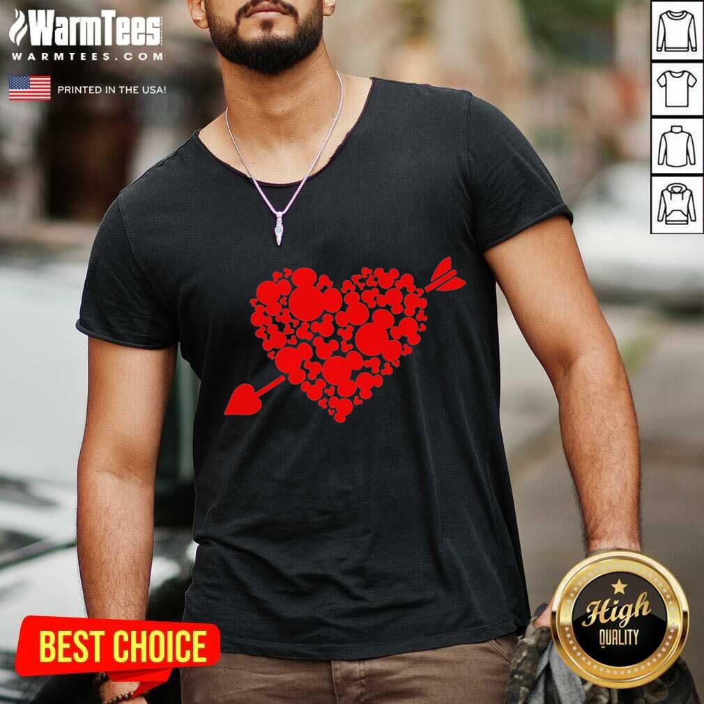 Original Mickey Mouse Hearts Valentine Red Shirt - Image 5