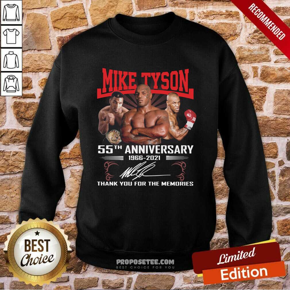 Original Mike Tyson 55th Anniversary 1966 2021 Thank You For The Memories Signature Shirt - Image 4