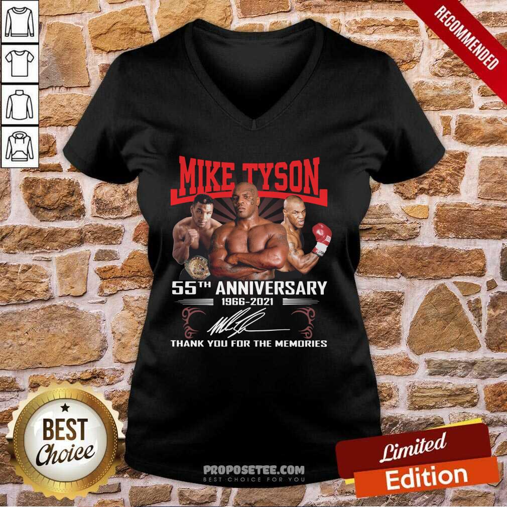 Original Mike Tyson 55th Anniversary 1966 2021 Thank You For The Memories Signature Shirt - Image 2