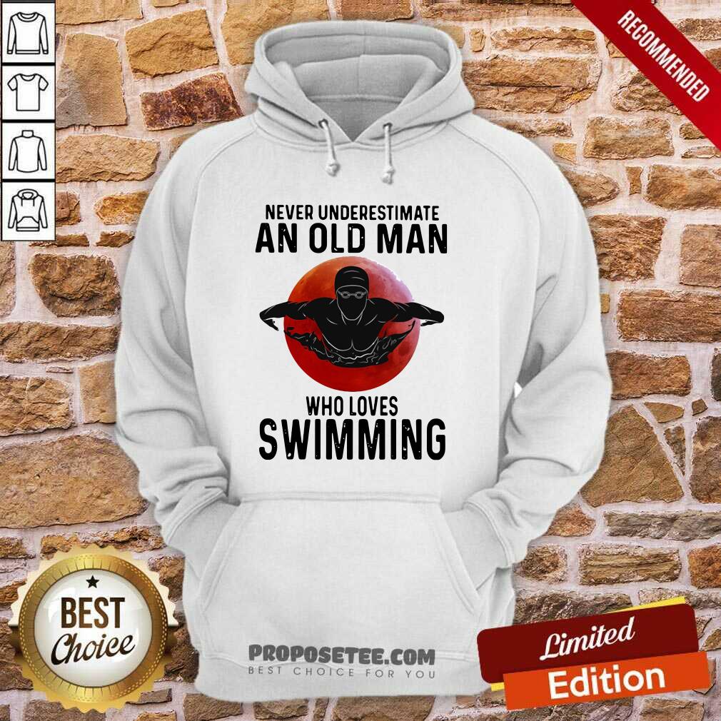 Original Never Underestimate An Old Man Who Loves Swimming The Moon Shirt - Image 5