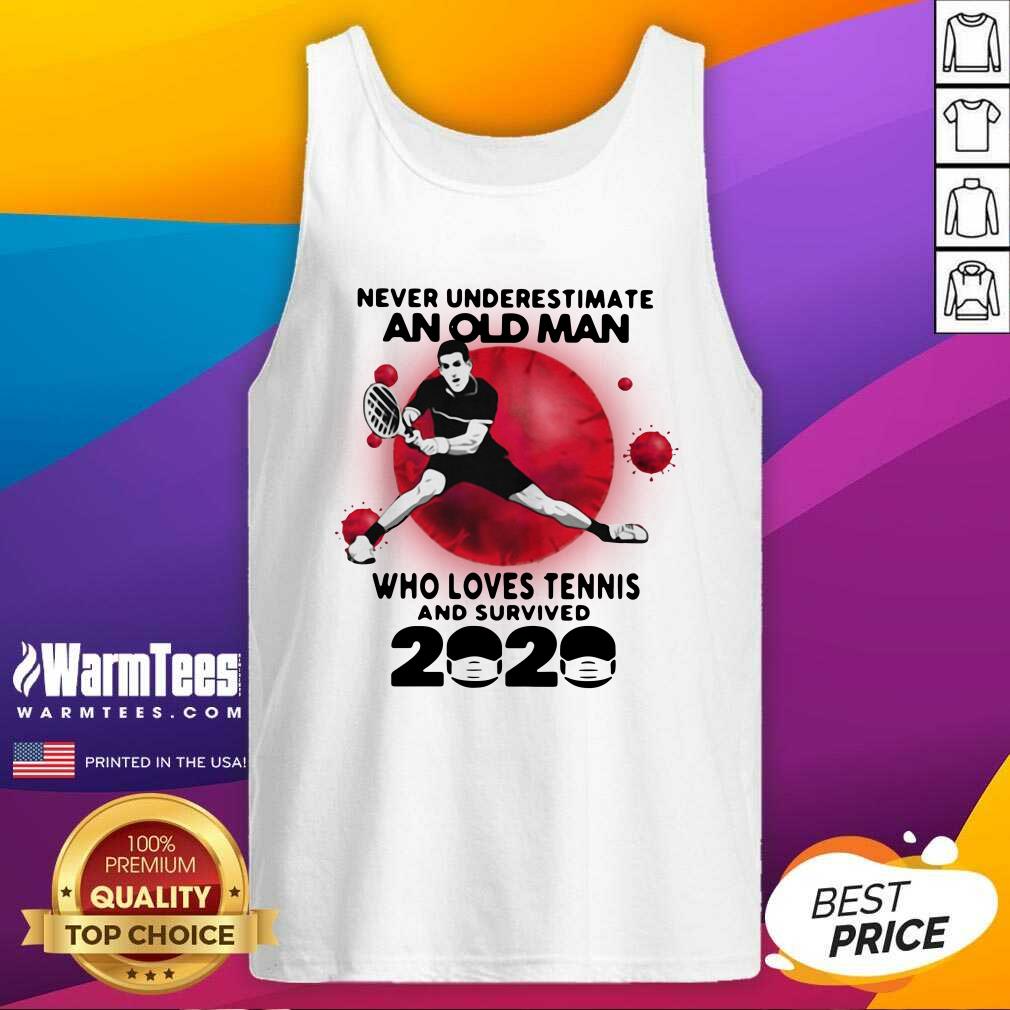 Original Never Underestimate An Old Man Who Loves Tennis And Survived 2020 Mask Covid 19 Shirt - Image 4