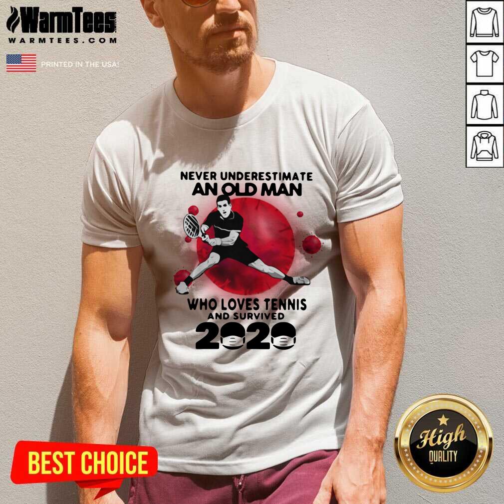 Original Never Underestimate An Old Man Who Loves Tennis And Survived 2020 Mask Covid 19 Shirt - Image 5