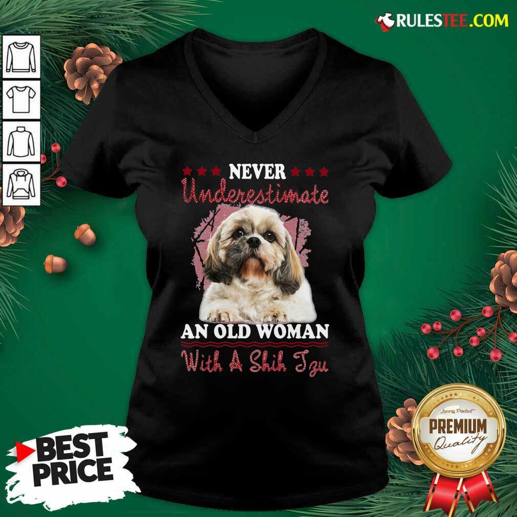 Original Never Underestimate An Old Woman With A Shih Tzu Shirt - Image 3
