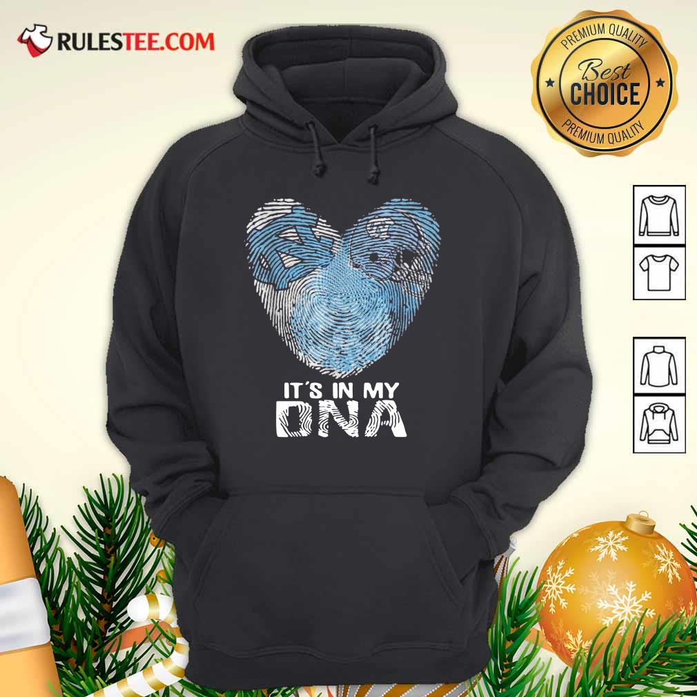 Original North Carolina Tar Heels Football It’s In My DNA Heart Shirt - Image 2