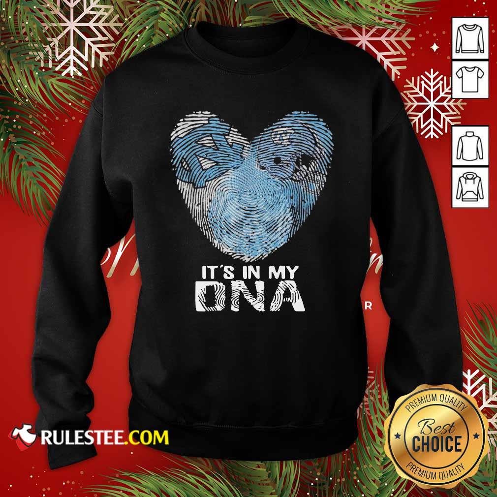 Original North Carolina Tar Heels Football It’s In My DNA Heart Shirt - Image 5