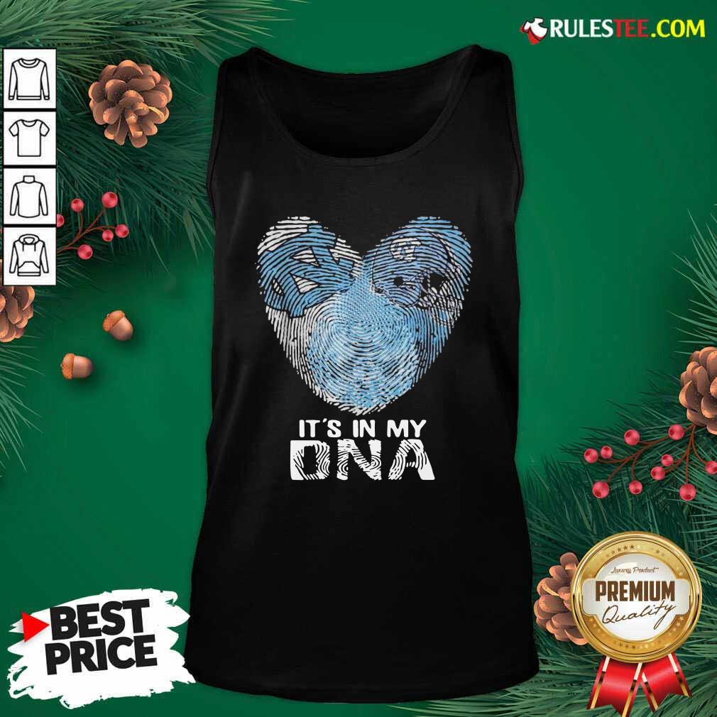 Original North Carolina Tar Heels Football It’s In My DNA Heart Shirt - Image 4