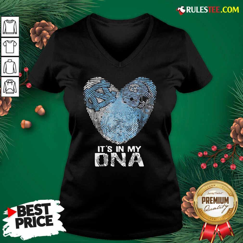 Original North Carolina Tar Heels Football It’s In My DNA Heart Shirt - Image 3