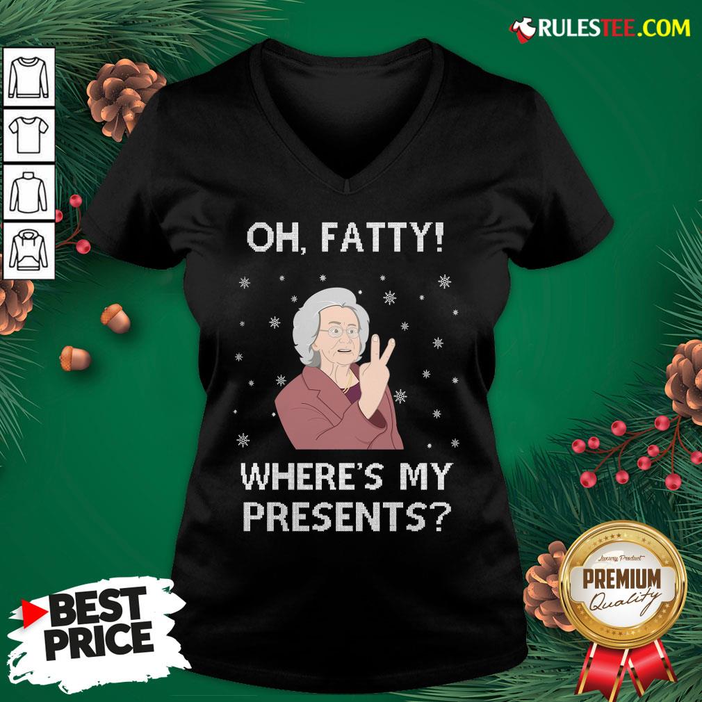 Original Oh Fatty Where’s My President’s Ugly Christmas Shirt - Image 3