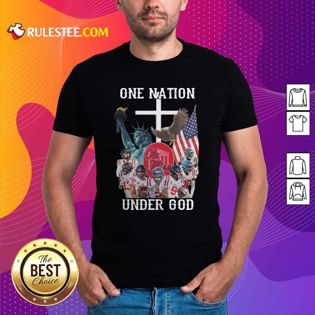 Original One Nation Under God Ole Miss Football American Flag Shirt