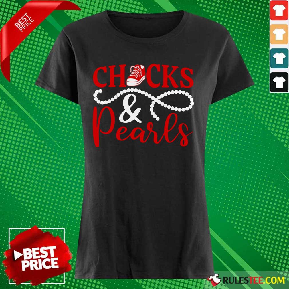 Original Red Chucks And Pearls 2021 Shirt - Image 3