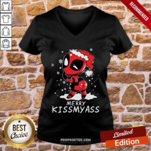 Alternative view of Original Santa Deadpool Merry Kiss My Ass Christmas Shirt