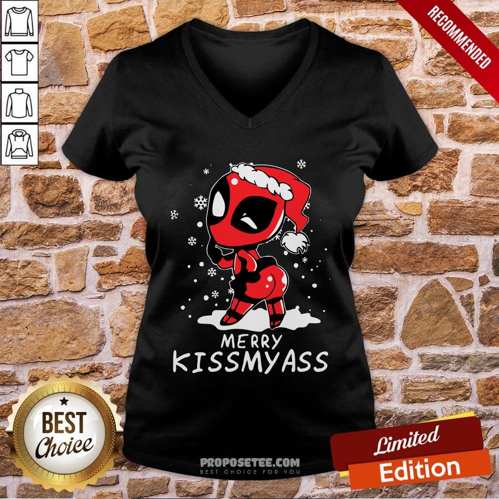 Original Santa Deadpool Merry Kiss My Ass Christmas Shirt - Image 2