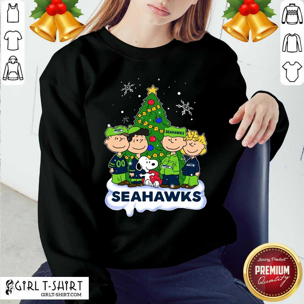 Original Snoopy The Peanuts Seattle Seahawks Christmas Shirt - Image 4