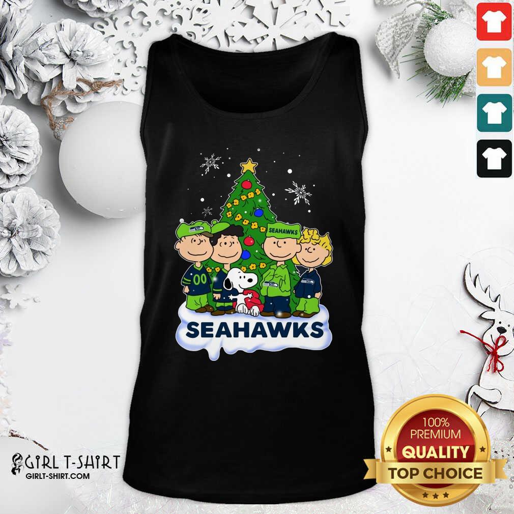 Original Snoopy The Peanuts Seattle Seahawks Christmas Shirt - Image 3