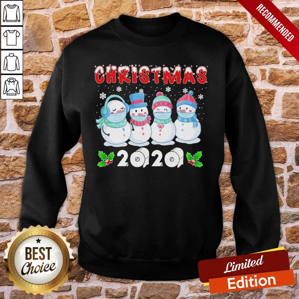 Original Snowman Face Make Christmas 2020 Shirt - Image 4
