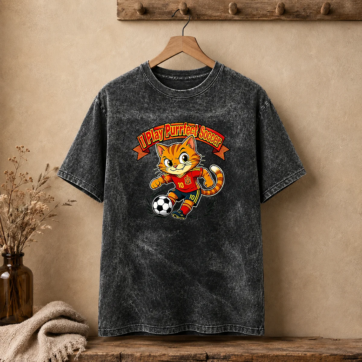 Original Spain Soccer Cat Meme Pop Art Shirt - Image 8