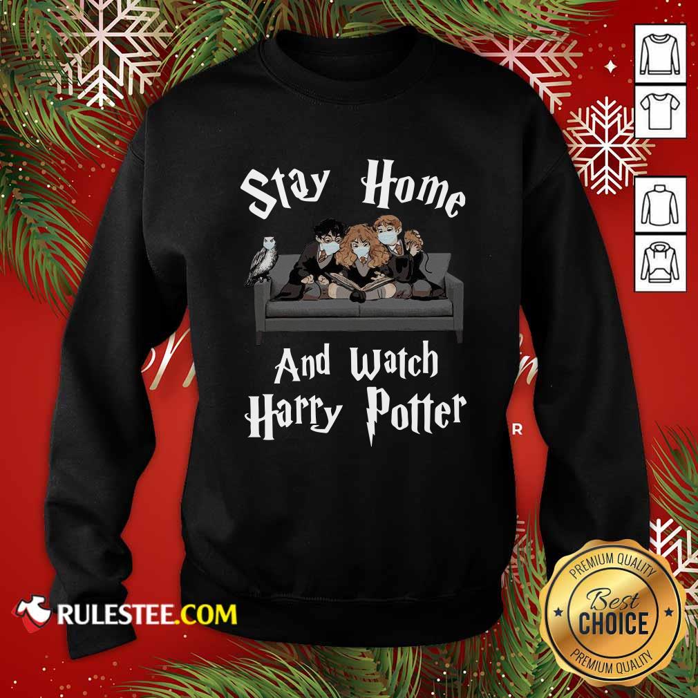 Original Stay Home And Watch Harry Potter Face Mask Shirt - Image 5