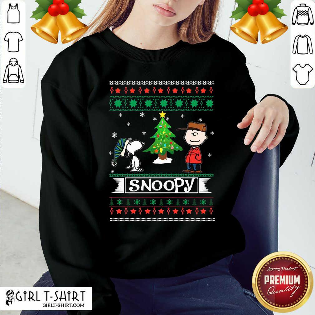 Original The Peanuts Charlie Brown And Snoopy Ugly Merry Christmas Tree Shirt - Image 4