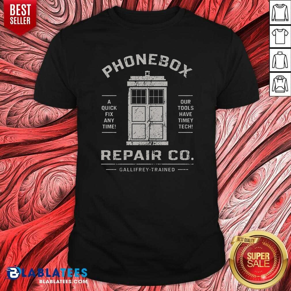 Original Top Phonebox Repair Co Gallifrey Trained Shirt