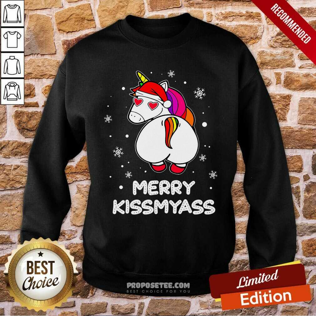Original Unicorn Merry Kissmyass Ugly Christmas Shirt - Image 5