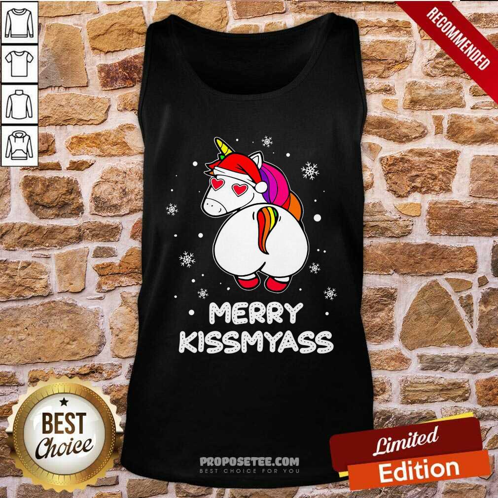 Original Unicorn Merry Kissmyass Ugly Christmas Shirt - Image 4