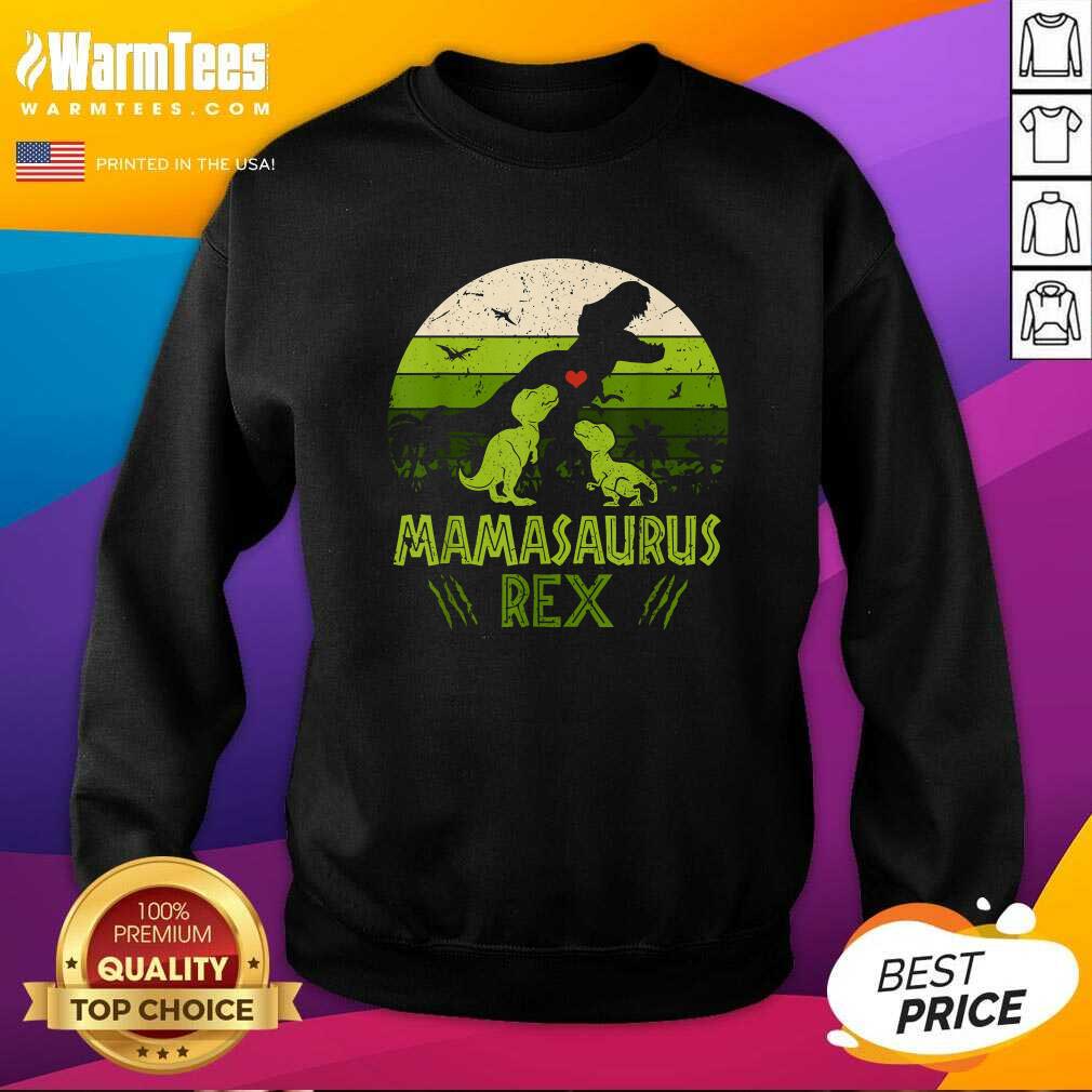 Original Vintage Retro 3 Kids Mamasaurus Dinosaur Vintage Shirt - Image 3