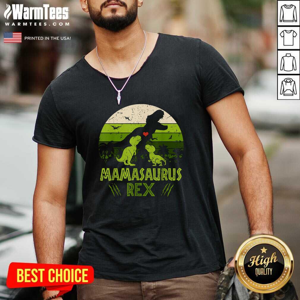 Original Vintage Retro 3 Kids Mamasaurus Dinosaur Vintage Shirt - Image 5